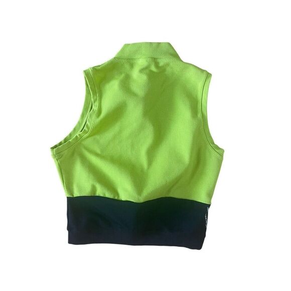 Womens Sugoi Lime Green Sleeveless Cropped Cycling Zip Up Jersey Size Medium - Picture 3 of 4
